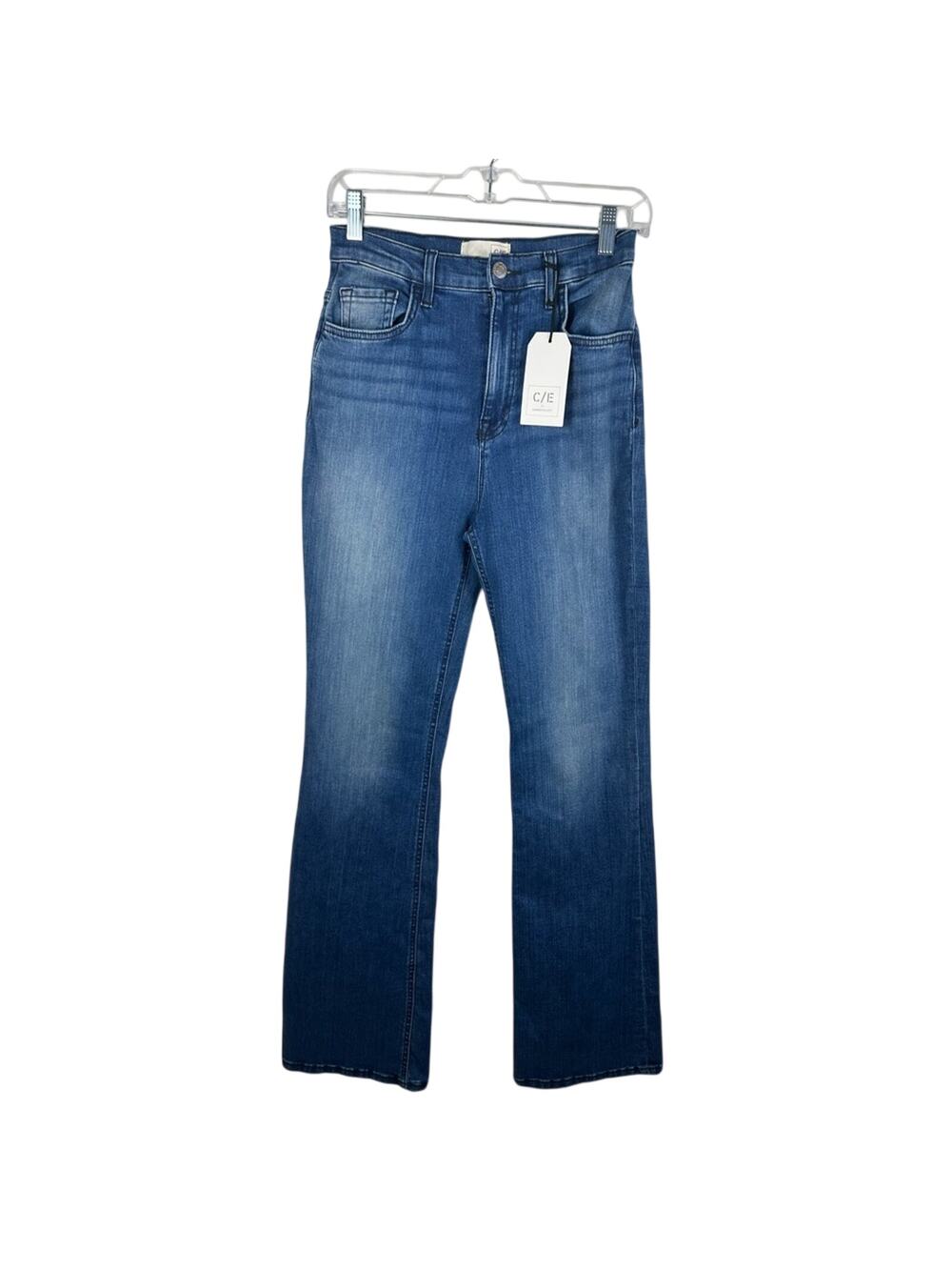 NWT C/E Current/Elliot High Rise Flare Denim Blue Jeans Size 27